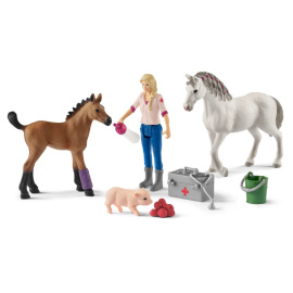 Schleich 42486 Návštěva lékaře u klisny a hříběte [42486]